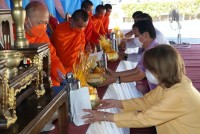 สาขาอุตสาหกรรมศึกษา จัดพิธีทำบุญและสืบสานประเพณีการหล่อเทียนพรรษา ประจำปีการศึกษา 2565