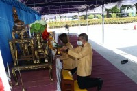 สาขาอุตสาหกรรมศึกษา จัดพิธีทำบุญและสืบสานประเพณีการหล่อเทียนพรรษา ประจำปีการศึกษา 2565
