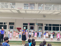กิจกรรมหน้าเสาธง หัวข้อ Smart Go Green