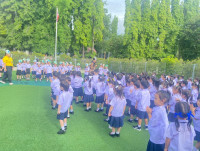 กิจกรรมหน้าเสาธง หัวข้อ Smart Go Green