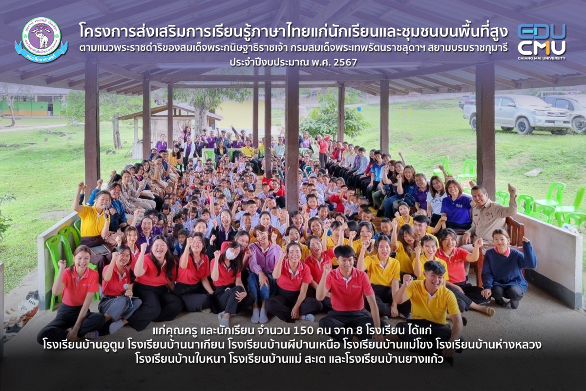 คณาจารย์และนักศึกษา คณะศึกษาศาสตร์ มช. จัดโครงการส่งเสริมการเรียนรู้ภาษาไทยแก่นักเรียนและชุมชนบนพื้นที่สูง ประจำปีงบประมาณ พ.ศ. 2567