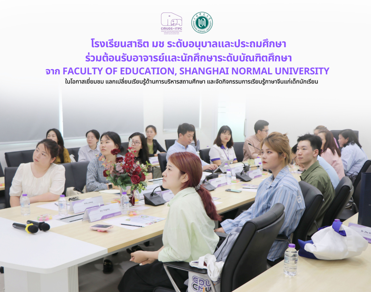 โรงเรียนสาธิต มช. ระดับอนุบาลและประถมศึกษา ให้การต้อนรับคณาจารย์และนักศึกษาระดับบัณฑิตศึกษา Faculty of Education, Shanghai Normal University ในโอกาสเยี่ยมชม แลกเปลี่ยนเรียนรู้ด้านการบริหารสถานศึกษา และจัดกิจกรรมการเรียนรู้ภาษาจีนแก่เด็กนักเรียน